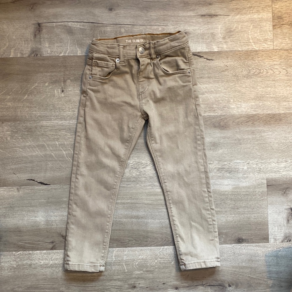 ZARA 3-4 year sand slim denim pants